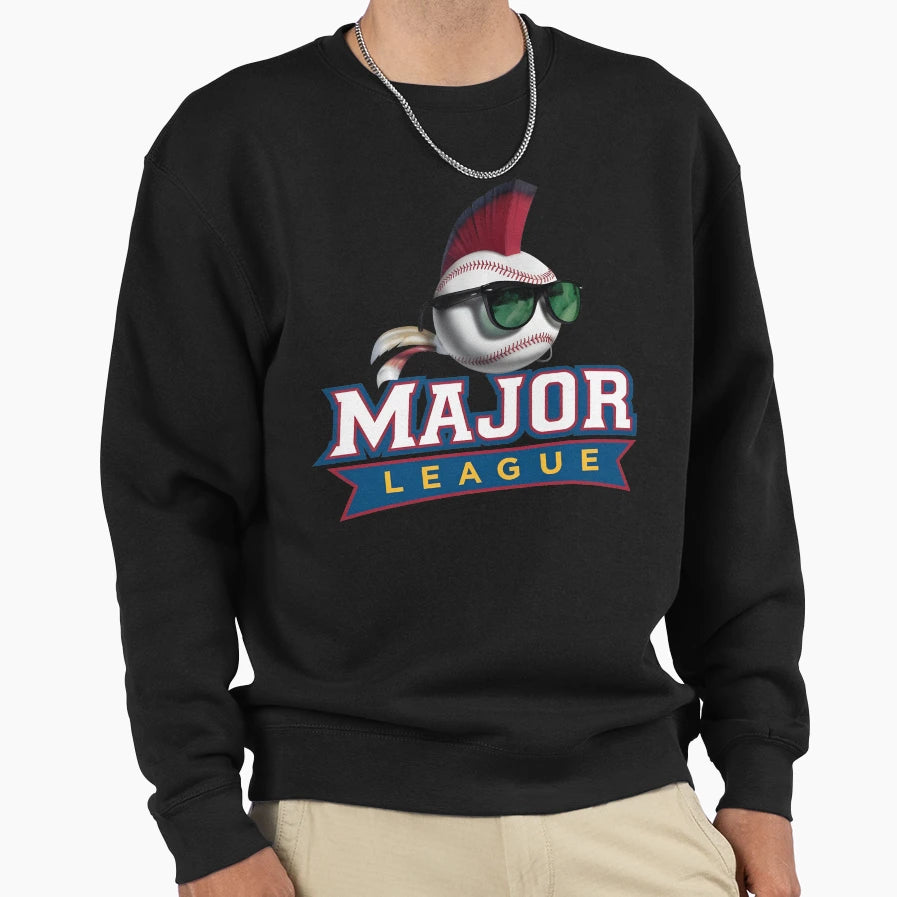 Punk Baseball Creature Custom Lettering Sweatshirt - Unique Graphic Unisex - T-Shirt, Sweatshirt, Hoodie