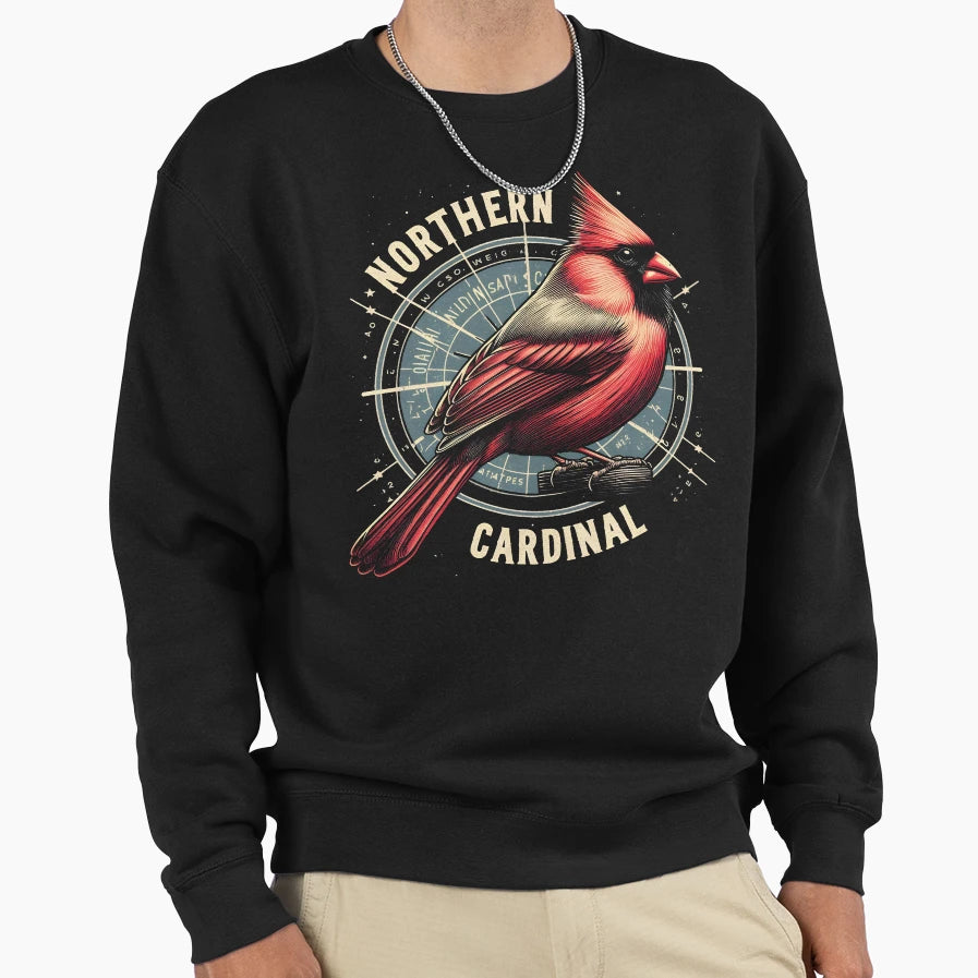 Northern Cardinal 3 Sweatshirt - Aesthetic Graphic Men Women - T-Shirt, Sweatshirt, Hoodie