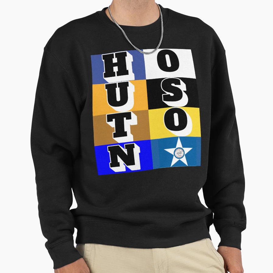 Houston Typography Sweatshirt - Aesthetic Graphic Men Women - T-Shirt, Sweatshirt, Hoodie