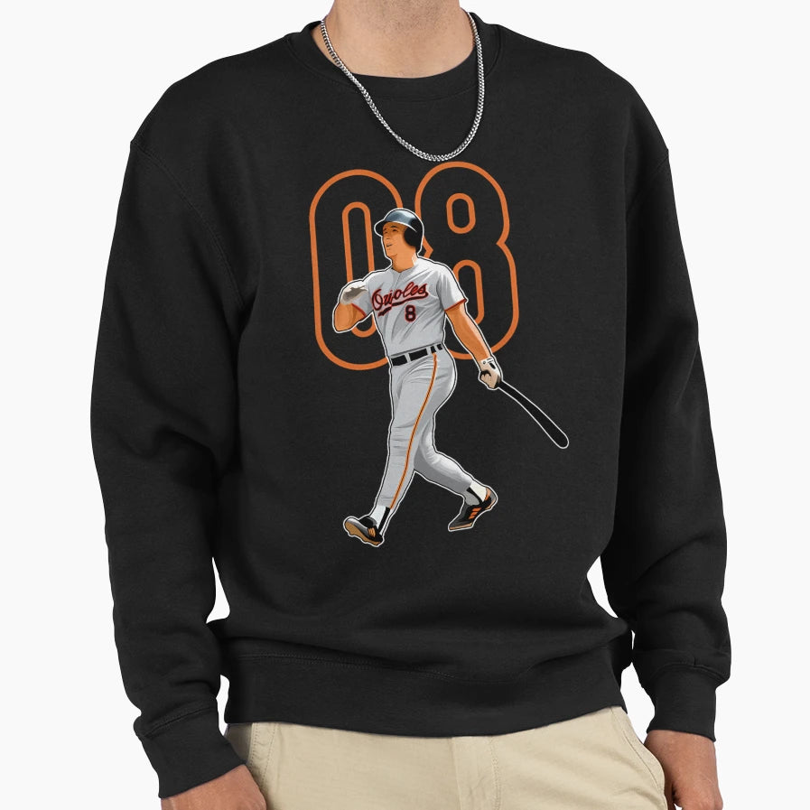 Cal Ripken Jr Baltimore 8 Number Sweatshirt - Casual Everyday Wear Unisex - T-Shirt, Sweatshirt, Hoodie