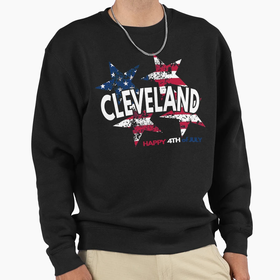 Cleveland Fourth July Sweatshirt - Minimalist Print Men Women - T-Shirt, Sweatshirt, Hoodie
