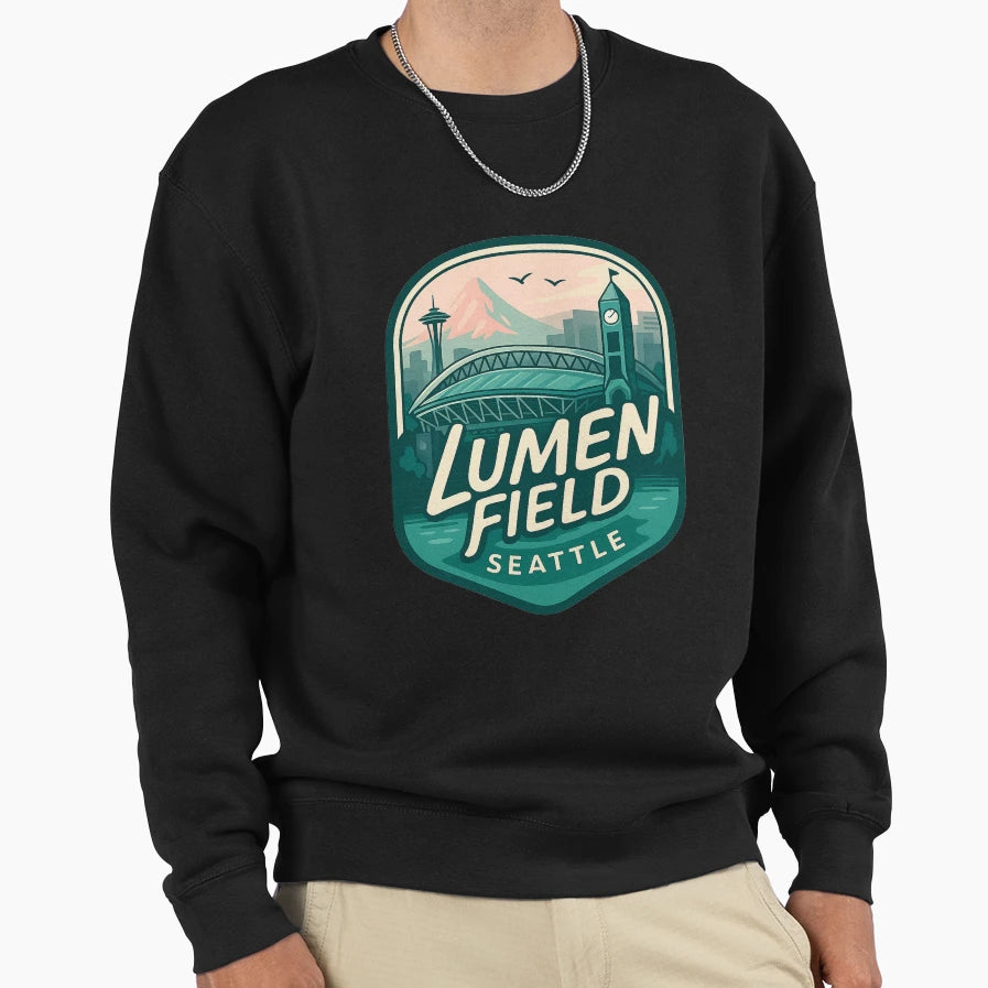 Lumen Field And Space Needle Seattle Sweatshirt - Graphic Print Unisex - T-Shirt, Sweatshirt, Hoodie