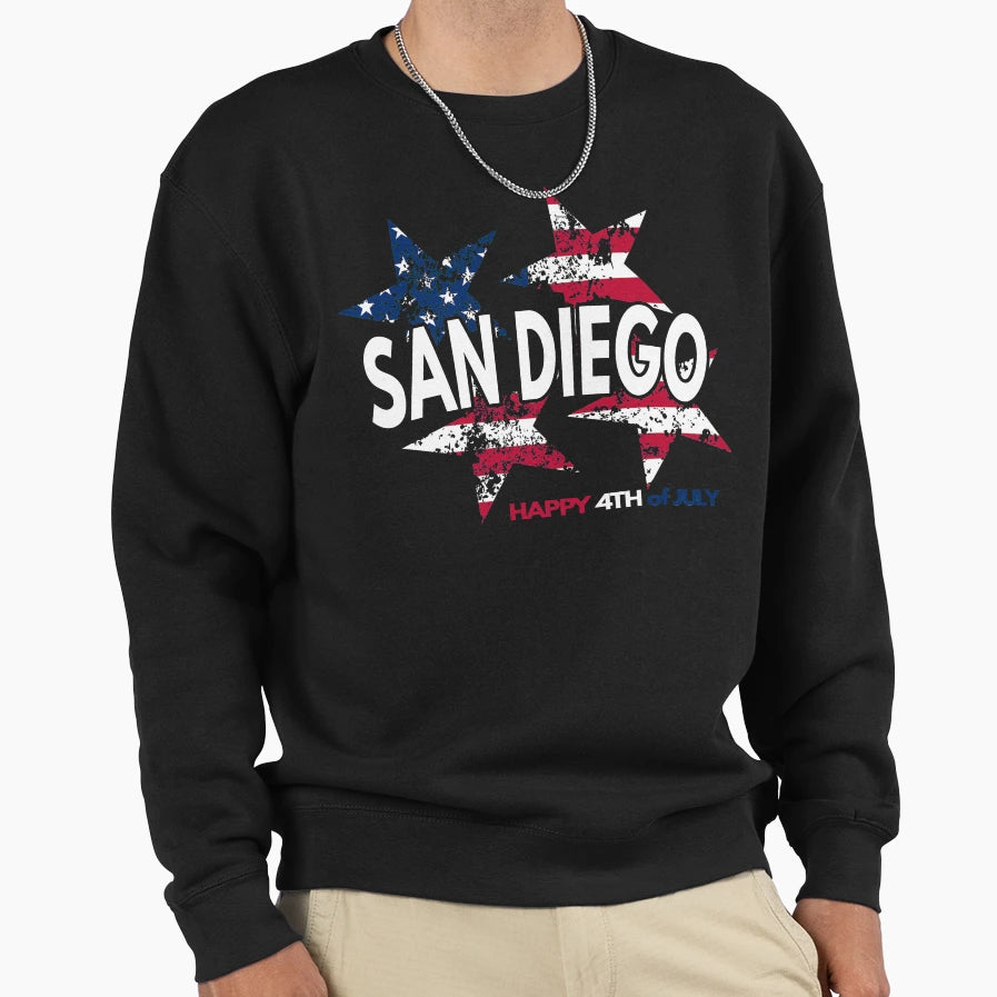San Diego Fourth July Sweatshirt - Custom Art Print Unisex - T-Shirt, Sweatshirt, Hoodie