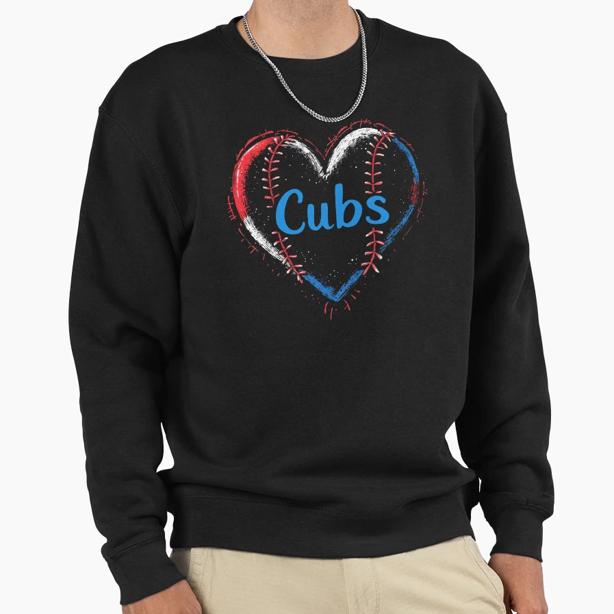 Baseball Love Heart Bold Sports Sweatshirt - Aesthetic Graphic Unisex - T-Shirt, Sweatshirt, Hoodie