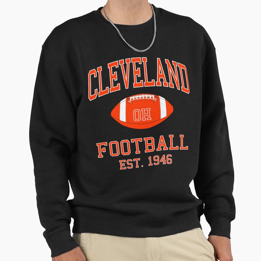 Cleveland Football Sweatshirt - Custom Art Print for Adults - T-Shirt, Sweatshirt, Hoodie