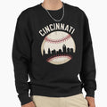 Cincinnati Cityscape Baseball Sweatshirt - Streetwear Style for Adults - T-Shirt, Sweatshirt, Hoodie