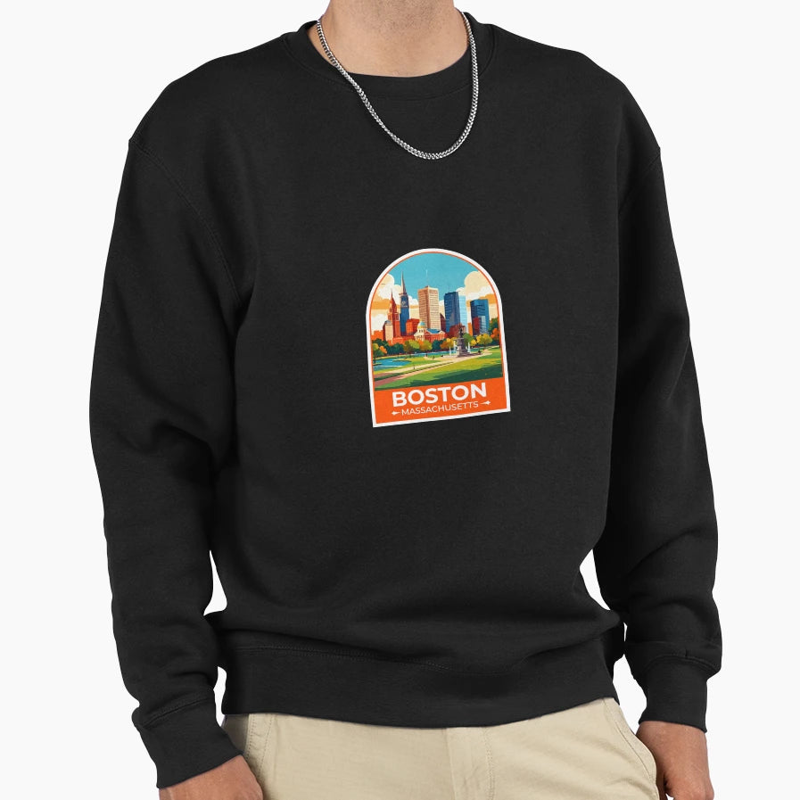 Boston Massachusetts Us Sweatshirt - Trendy Graphic Men Women - T-Shirt, Sweatshirt, Hoodie