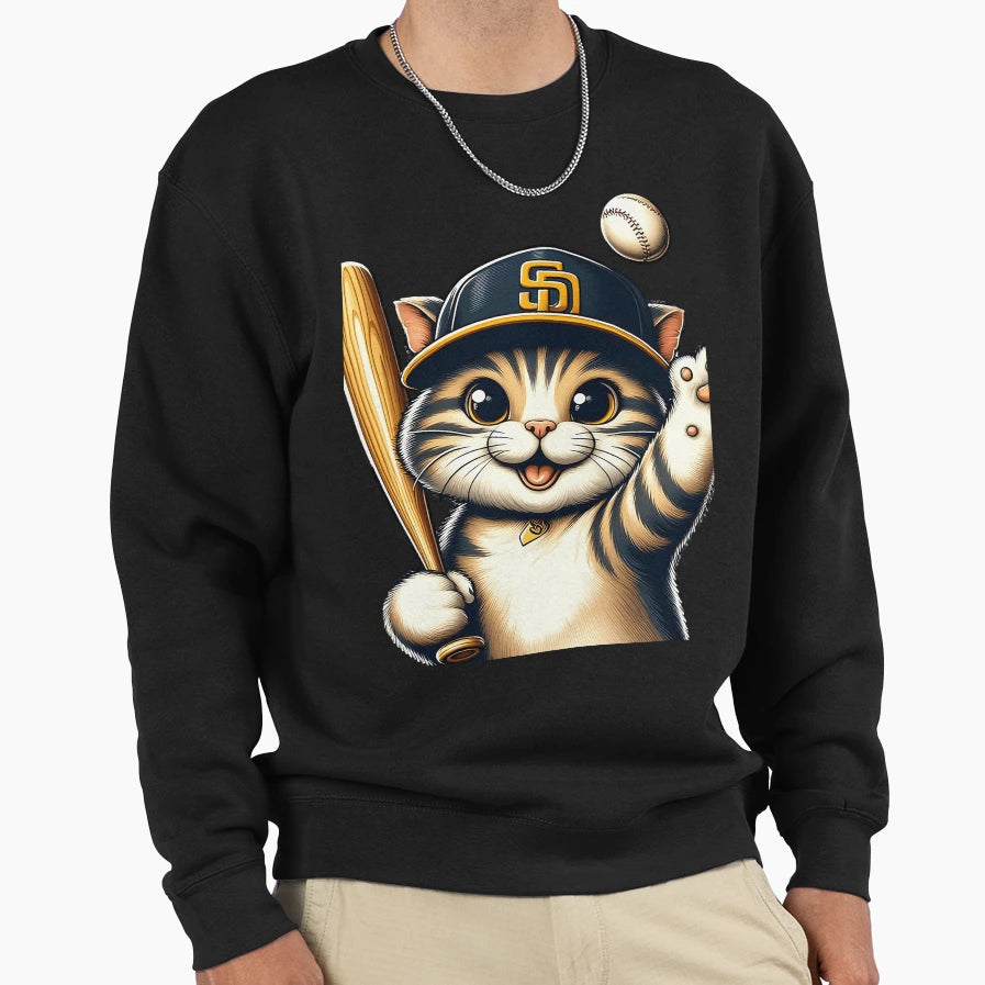 Padres Cat Sweatshirt - Graphic Print Unisex - T-Shirt, Sweatshirt, Hoodie