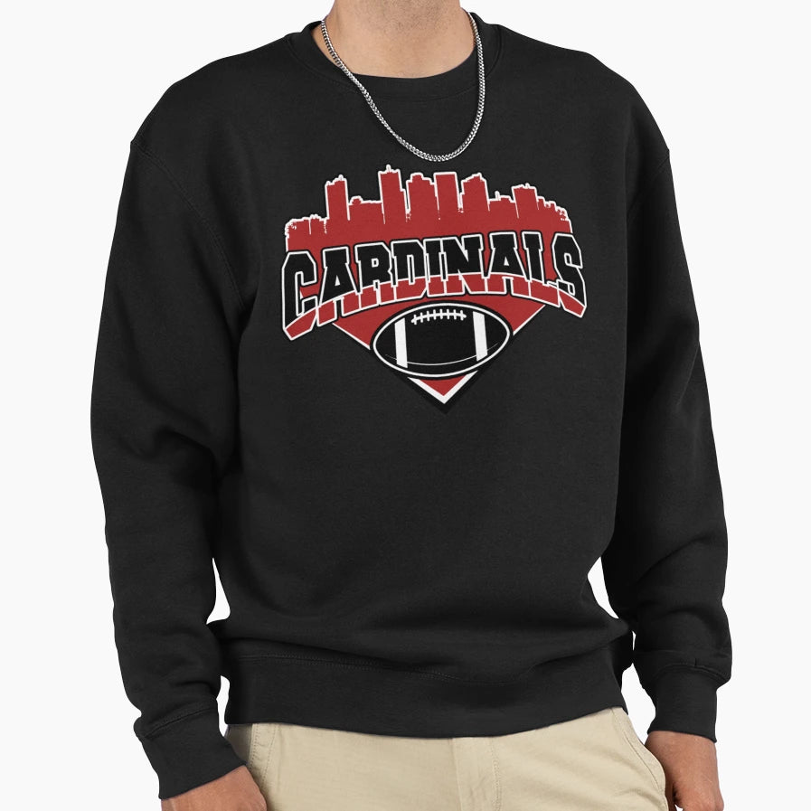 Cardinals Football Skyline Sweatshirt - Aesthetic Graphic for Adults - T-Shirt, Sweatshirt, Hoodie