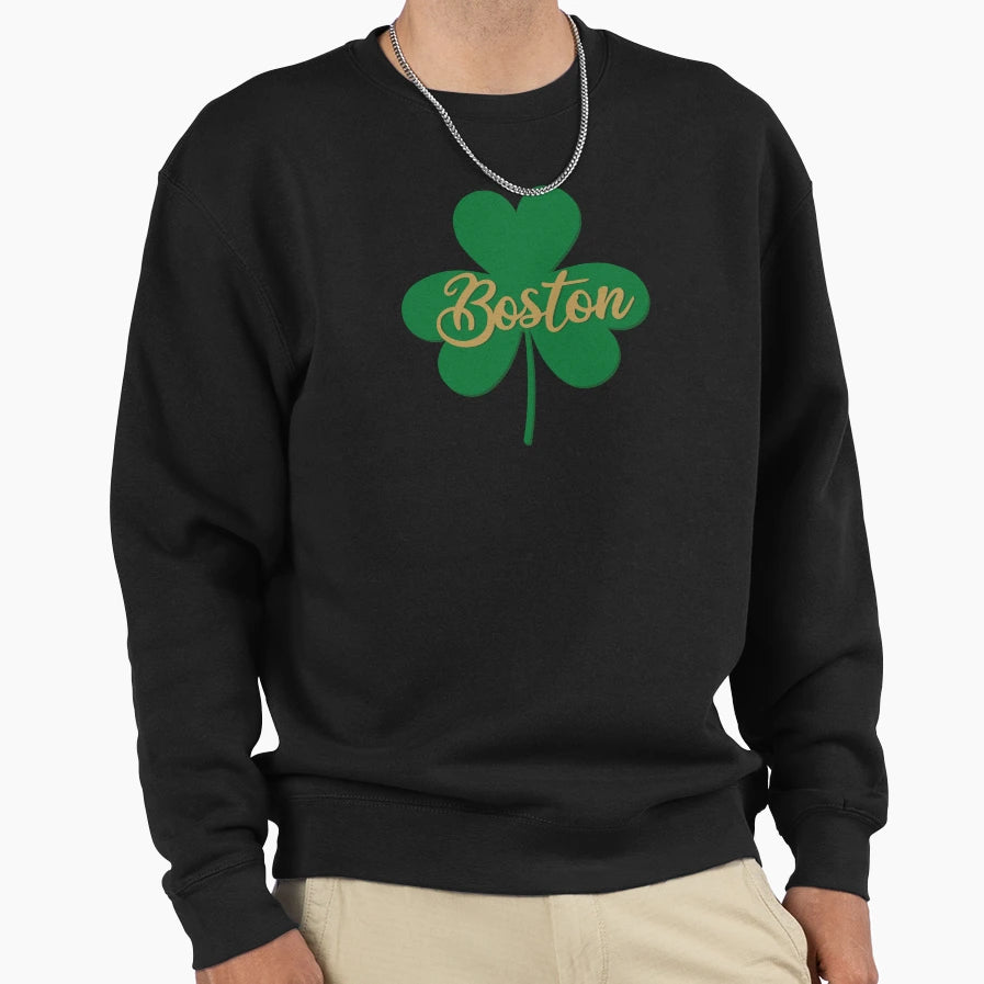 Boston Shamrock Sweatshirt - Custom Art Print for Adults - T-Shirt, Sweatshirt, Hoodie