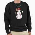 Baseball Player Snowman Sweatshirt - Minimalist Print Men Women - T-Shirt, Sweatshirt, Hoodie