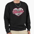 Love Atlanta Baseball Heart Sweatshirt - Casual Everyday Wear Men Women - T-Shirt, Sweatshirt, Hoodie