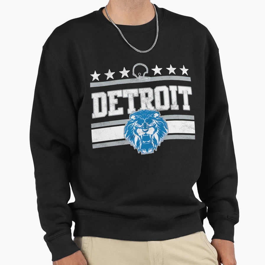 Etroit Football Roaring Lion Sweatshirt - Casual Everyday Wear for Adults - T-Shirt, Sweatshirt, Hoodie