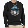Detroit Football Fan Lion Beanie Sweatshirt - Aesthetic Graphic Men Women - T-Shirt, Sweatshirt, Hoodie