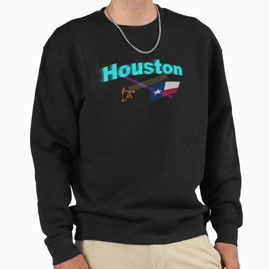 Houston Texas Abstract Sweatshirt - Trendy Graphic Men Women - T-Shirt, Sweatshirt, Hoodie