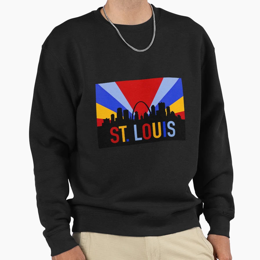 Saint Louis Red Yellow Blue Sweatshirt - Casual Everyday Wear for Adults - T-Shirt, Sweatshirt, Hoodie