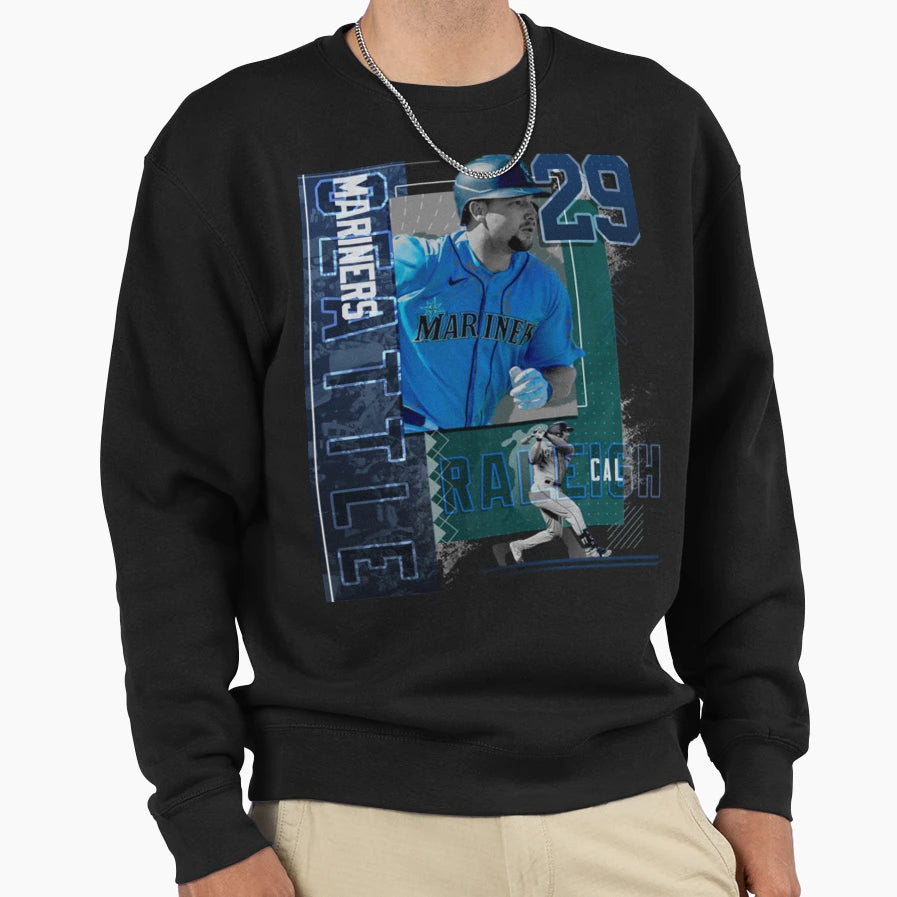 Cal Raleigh Baseball Paper Mariners 2 T-Shirt - Graphic Print Men Women - T-Shirt, Sweatshirt, Hoodie