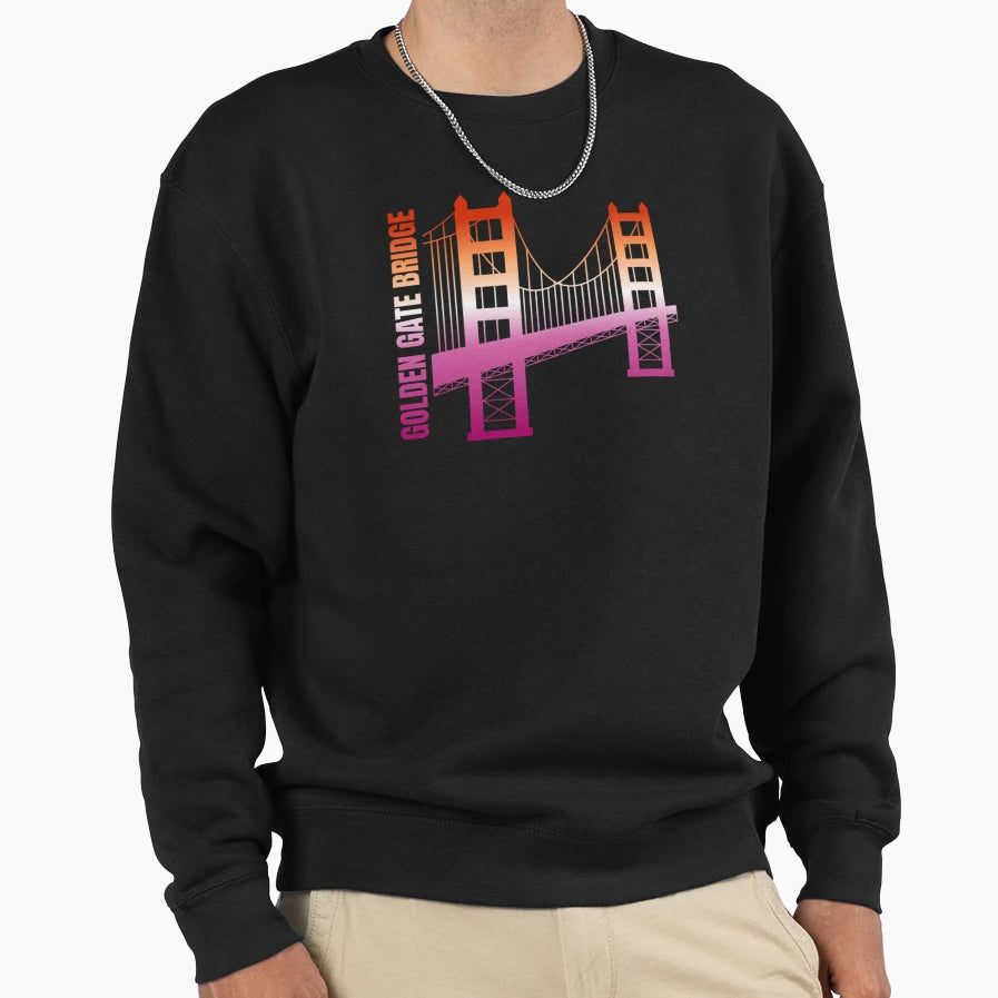 Golden Gate Bridge San Francisco Sweatshirt - Trendy Graphic for Adults - T-Shirt, Sweatshirt, Hoodie