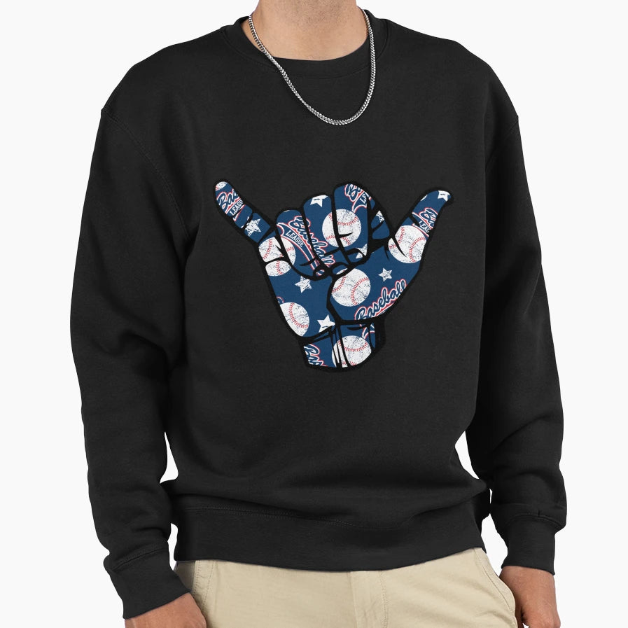 Baseball Hand Sign Sweatshirt - Streetwear Style Unisex - T-Shirt, Sweatshirt, Hoodie
