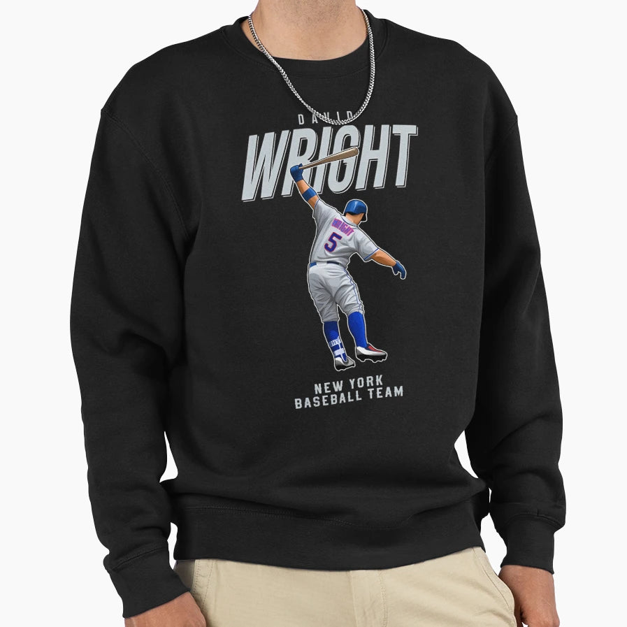David Wright Play 5 New York Baseball Sweatshirt - Custom Art Print Unisex - T-Shirt, Sweatshirt, Hoodie