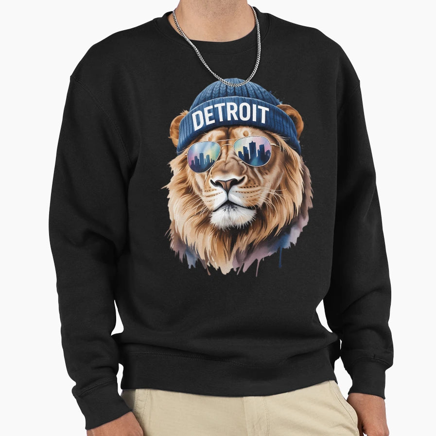 Detroit Lion City Pride Sweatshirt - Minimalist Print Men Women - T-Shirt, Sweatshirt, Hoodie