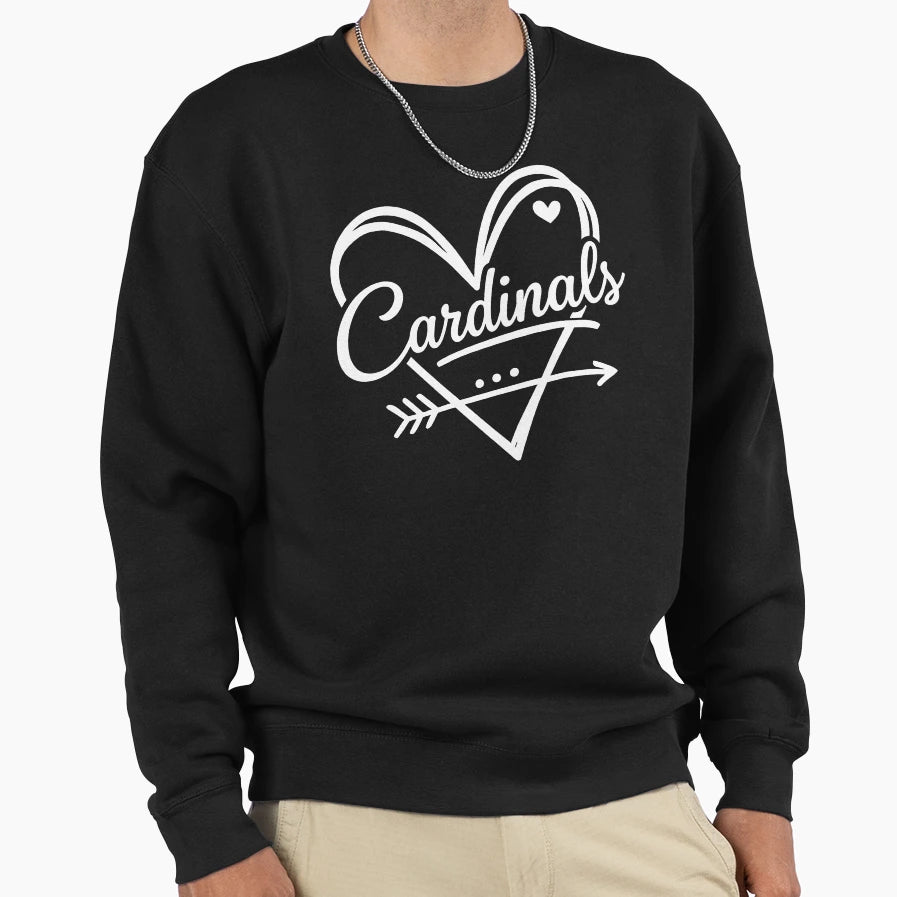 Cardinals Heart Gifts Sweatshirt - Novelty Apparel for Adults - T-Shirt, Sweatshirt, Hoodie