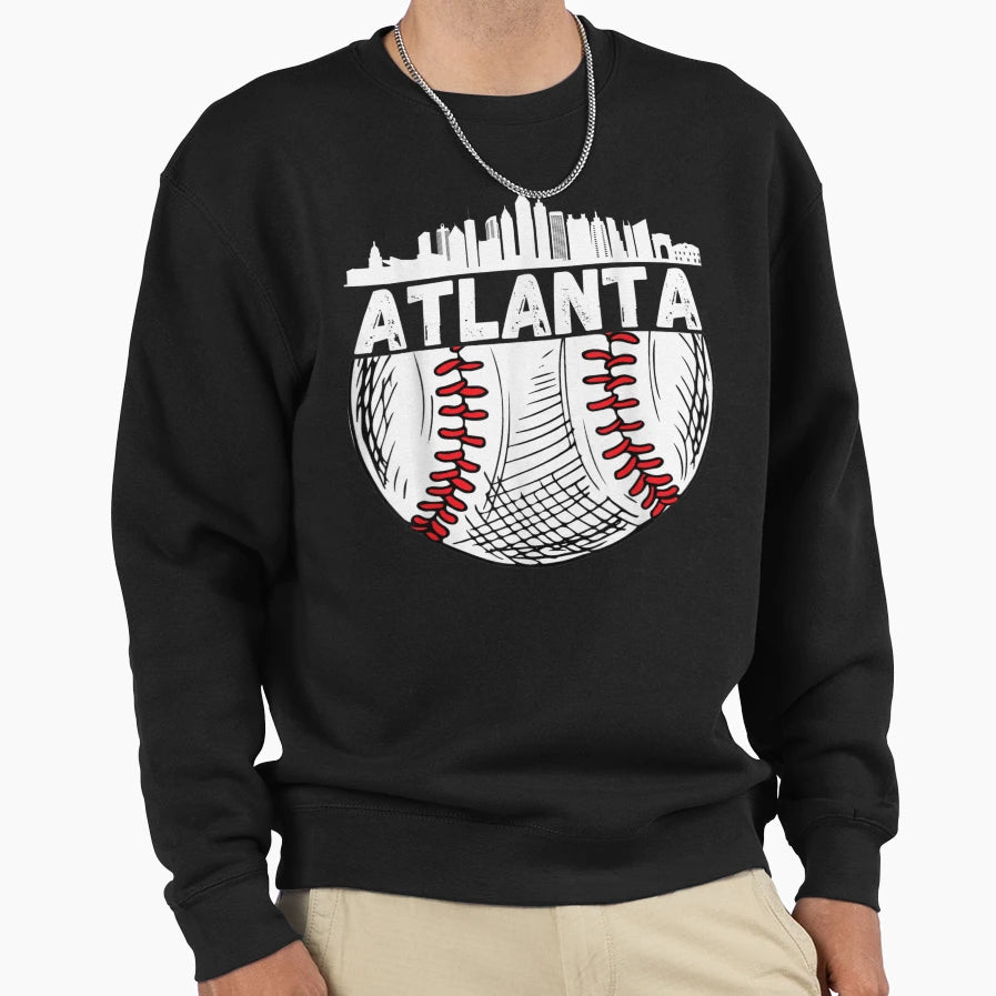 Atlanta Ball Lovers Skyline Sweatshirt - Minimalist Print Men Women - T-Shirt, Sweatshirt, Hoodie