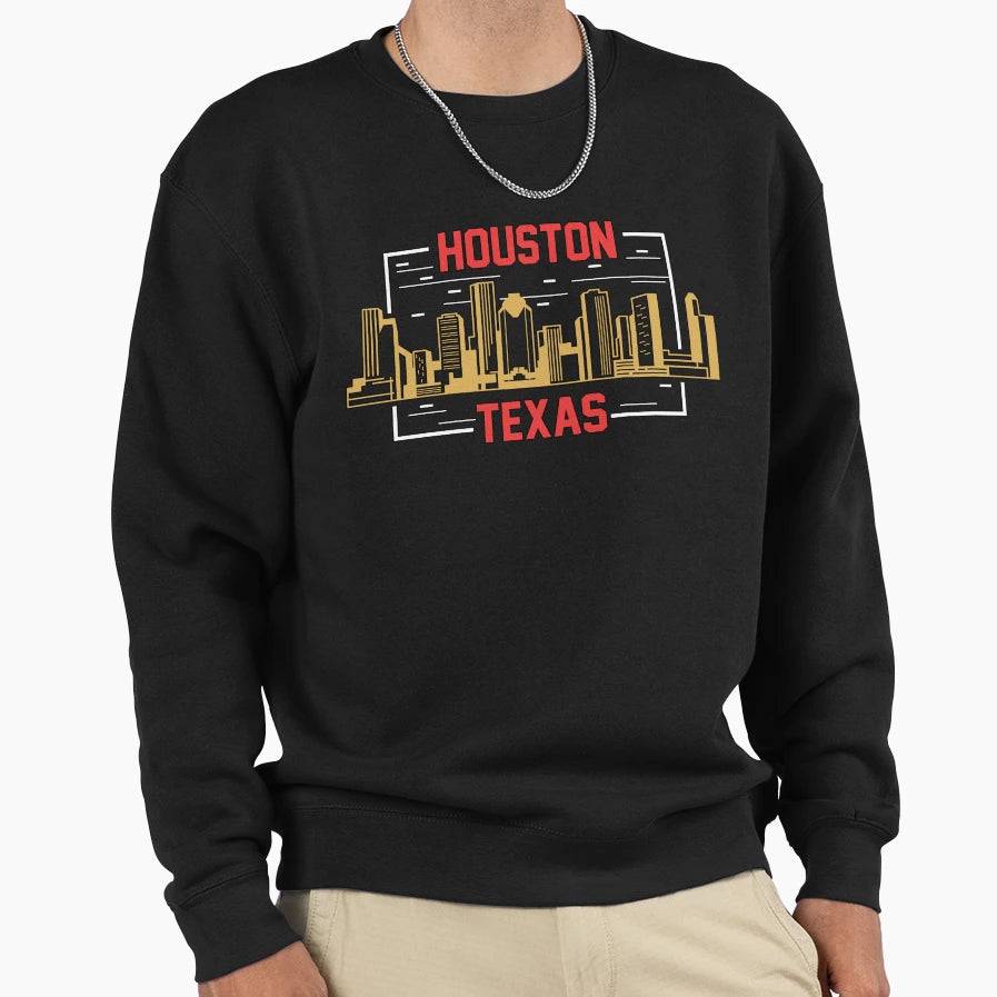 City Houston Texas Usa Sweatshirt - Trendy Graphic Unisex - T-Shirt, Sweatshirt, Hoodie