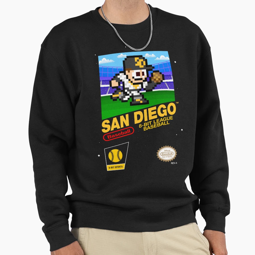 San Diego 8 Bit Videogame Cart Sweatshirt - Trendy Graphic Unisex - T-Shirt, Sweatshirt, Hoodie