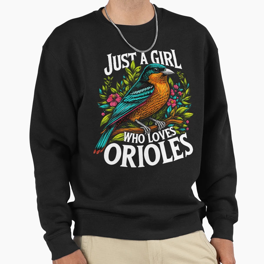 Oriole Just Who Loves Orioles Sweatshirt - Aesthetic Graphic for Adults - T-Shirt, Sweatshirt, Hoodie