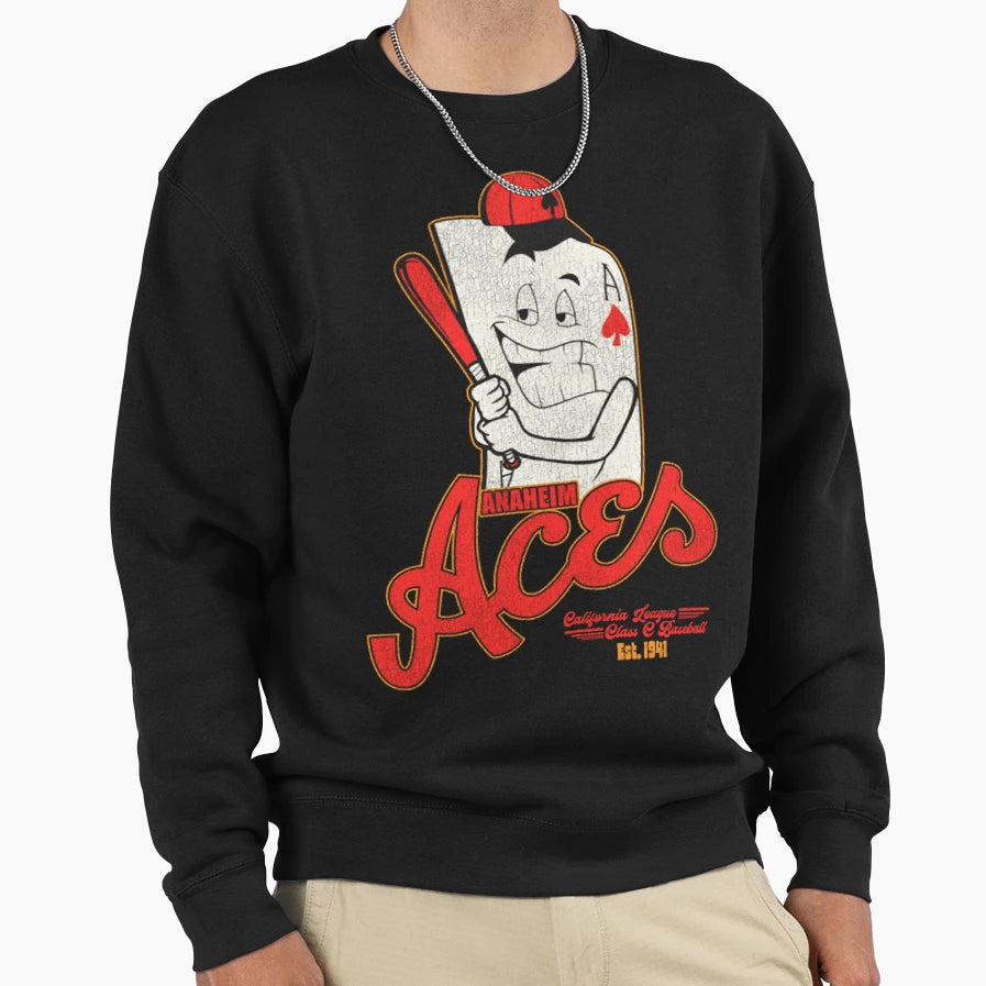 Defunct Anaheim Aces Baseball Team Sweatshirt - Novelty Apparel Men Women - T-Shirt, Sweatshirt, Hoodie