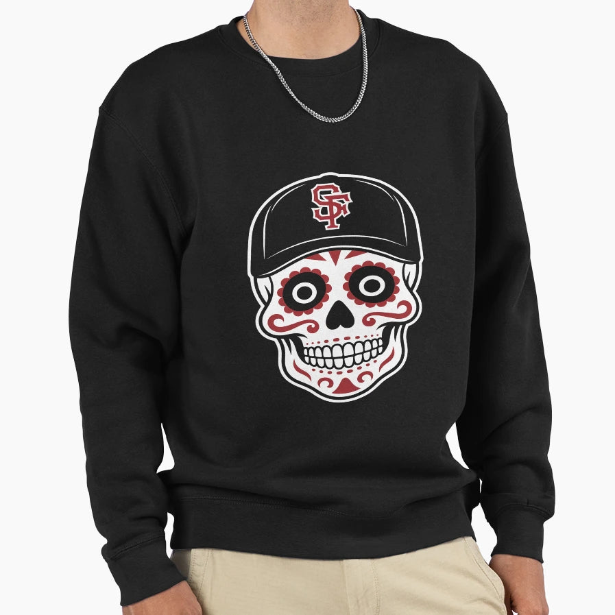 San Francisco Mexican Sugar Skull Sweatshirt - Fun Novelty Design Unisex - T-Shirt, Sweatshirt, Hoodie