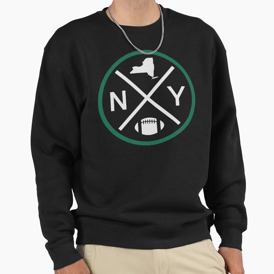 Ny Football Emblem New York Sweatshirt - Aesthetic Graphic for Adults - T-Shirt, Sweatshirt, Hoodie