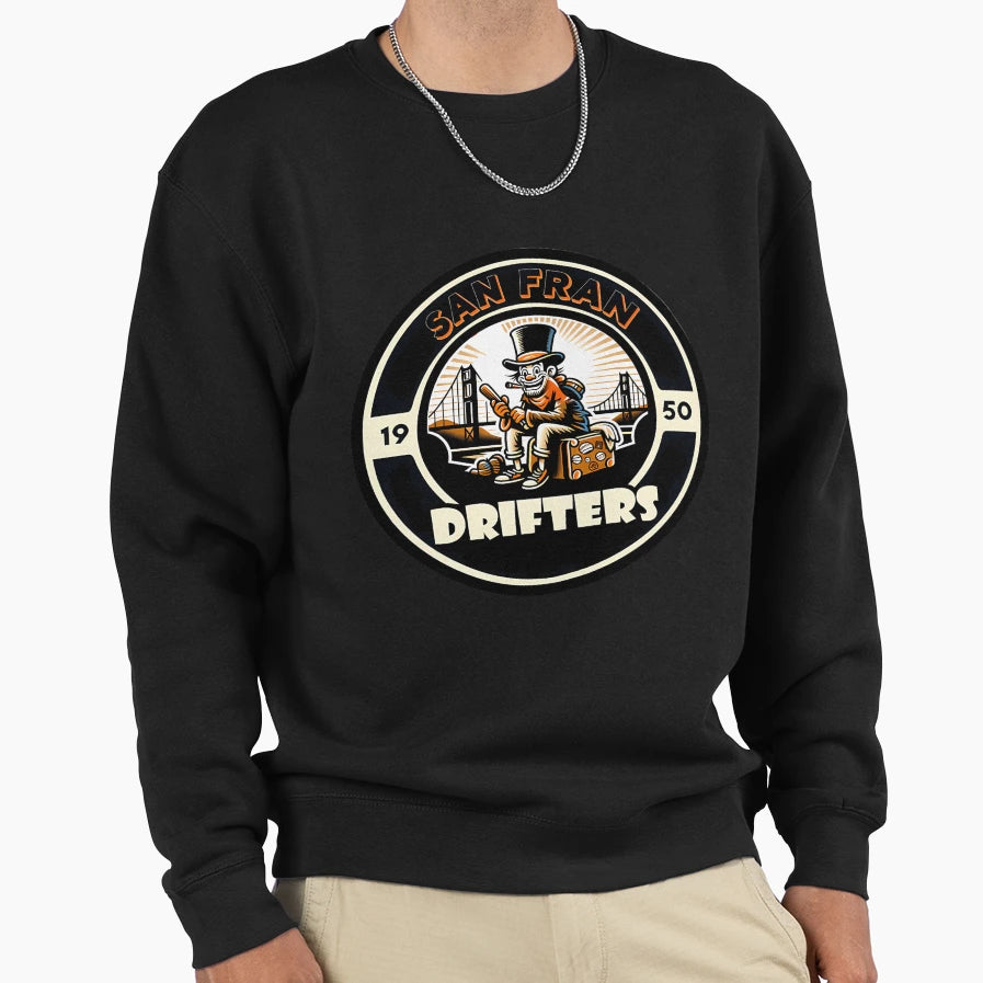 San Fran Drifters Baseball Logo Sweatshirt - Aesthetic Graphic Men Women - T-Shirt, Sweatshirt, Hoodie