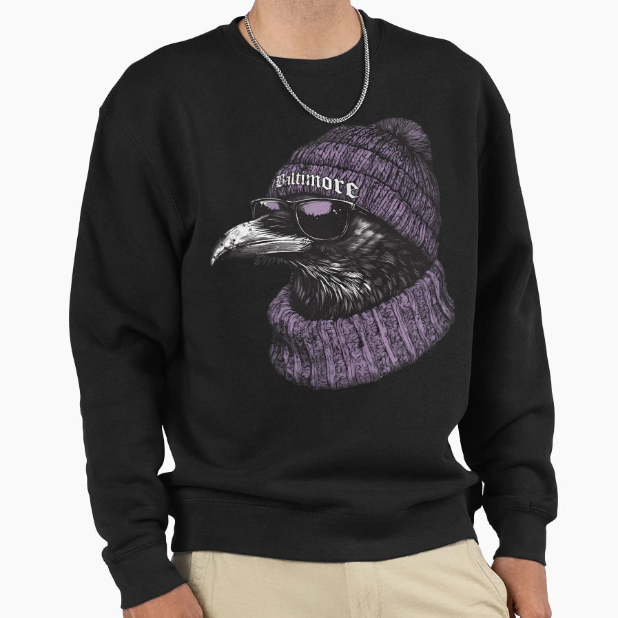 Midcentury Balt Imore Ravens Beanie Sweatshirt - Novelty Apparel Men Women - T-Shirt, Sweatshirt, Hoodie
