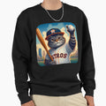 Astros Cat Play Baseball Sweatshirt - Aesthetic Graphic Men Women - T-Shirt, Sweatshirt, Hoodie