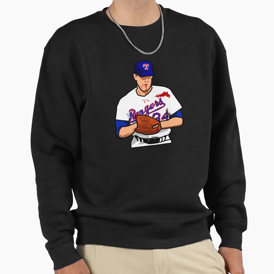Nolan Ryan Bloody Lip Sweatshirt - Aesthetic Graphic Unisex - T-Shirt, Sweatshirt, Hoodie