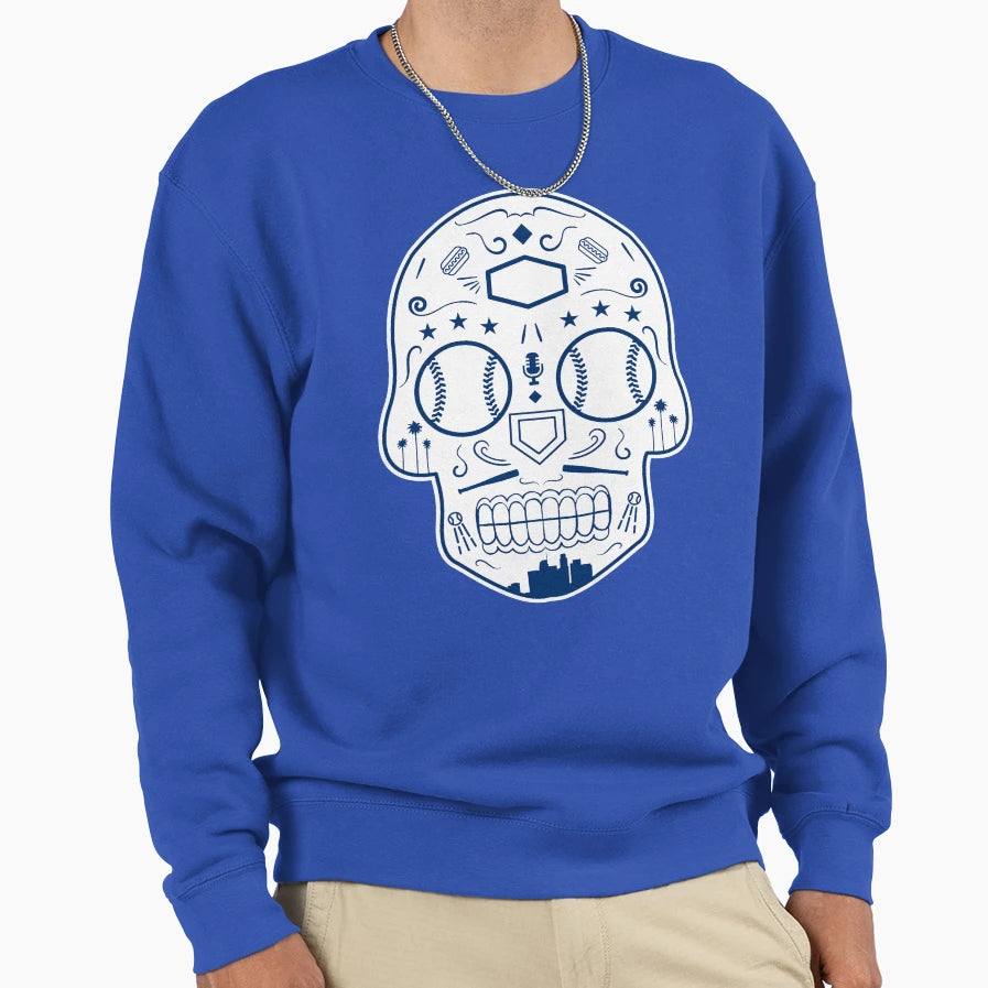 Los Angeles Baseball Sugar Skull Sweatshirt - Fun Novelty Design Men Women - T-Shirt, Sweatshirt, Hoodie