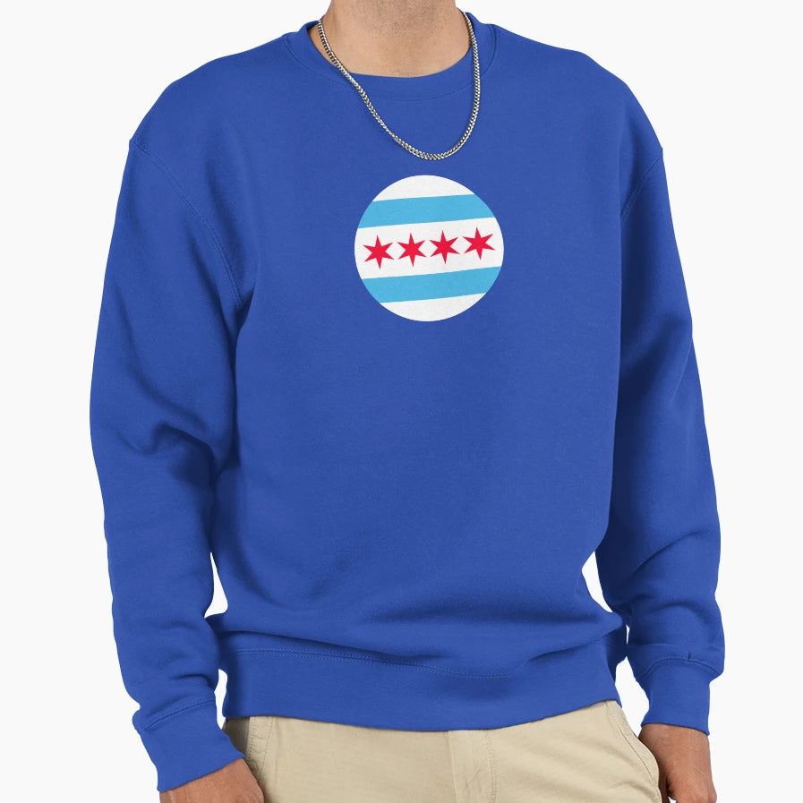 Chicago Flag Iconic Four Red Stars Sweatshirt - Aesthetic Graphic Men Women - T-Shirt, Sweatshirt, Hoodie