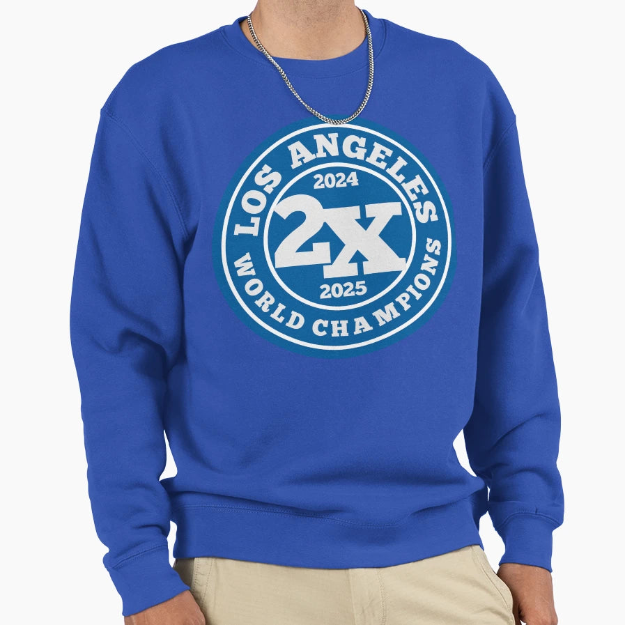 Los Angeles 2X World Champions Sweatshirt - Casual Everyday Wear Unisex - T-Shirt, Sweatshirt, Hoodie