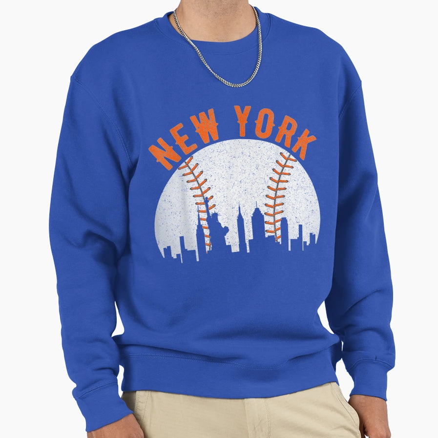 New York Ny Skyline City Baseball Met Sweatshirt - Trendy Graphic Unisex - T-Shirt, Sweatshirt, Hoodie
