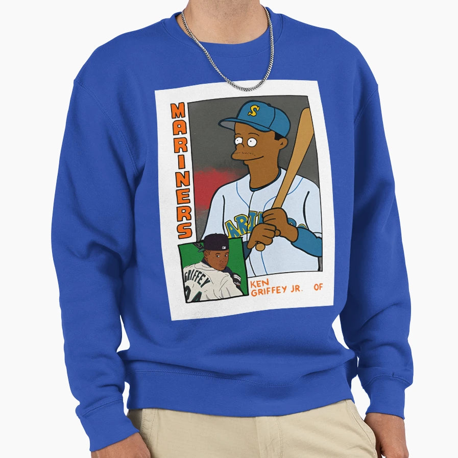Homer Bat Ken Griffey Jr Simpsons Parody T-Shirt - Custom Art Print Unisex - T-Shirt, Sweatshirt, Hoodie