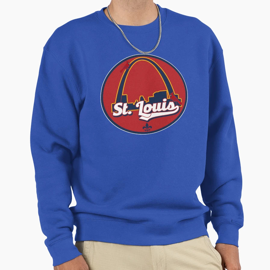 St Louis Arch Birds Crest Sweatshirt - Fun Novelty Design for Adults - T-Shirt, Sweatshirt, Hoodie