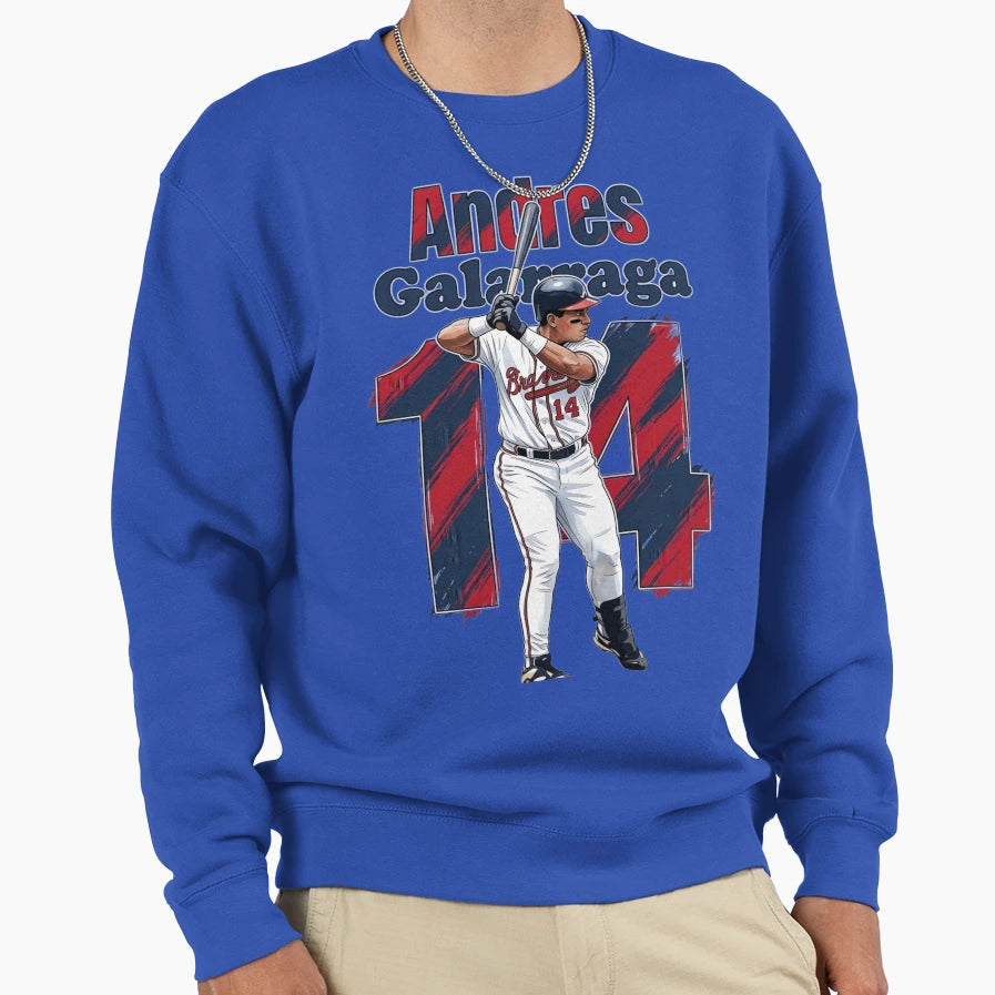Andres Galarraga 14 Atlanta Sweatshirt - Aesthetic Graphic Men Women - T-Shirt, Sweatshirt, Hoodie