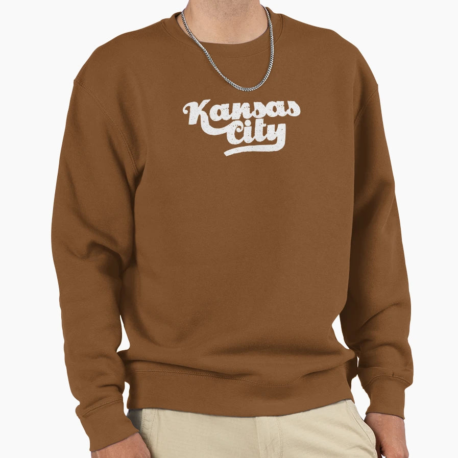 Kansas City White Text Sweatshirt - Unique Graphic Unisex - T-Shirt, Sweatshirt, Hoodie