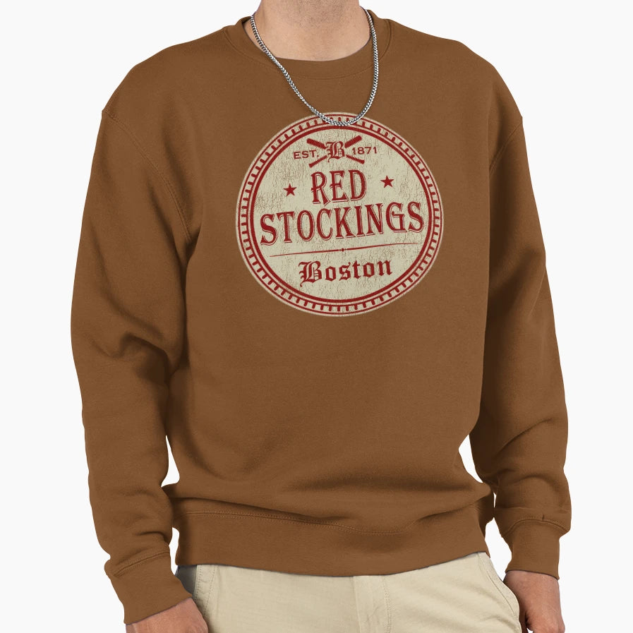 Boston Red Stockings Worn Sweatshirt - Custom Art Print for Adults - T-Shirt, Sweatshirt, Hoodie