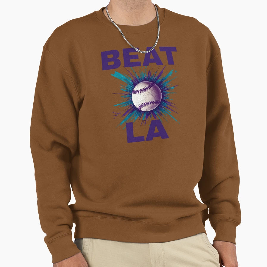 Beat La Ari Dbacks Purple Text Sweatshirt - Novelty Apparel Unisex - T-Shirt, Sweatshirt, Hoodie