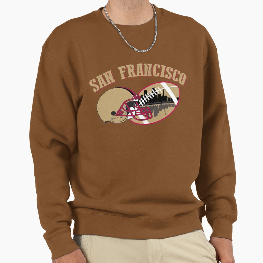 Sf San Francisco Football Sweatshirt - Custom Art Print Men Women - T-Shirt, Sweatshirt, Hoodie