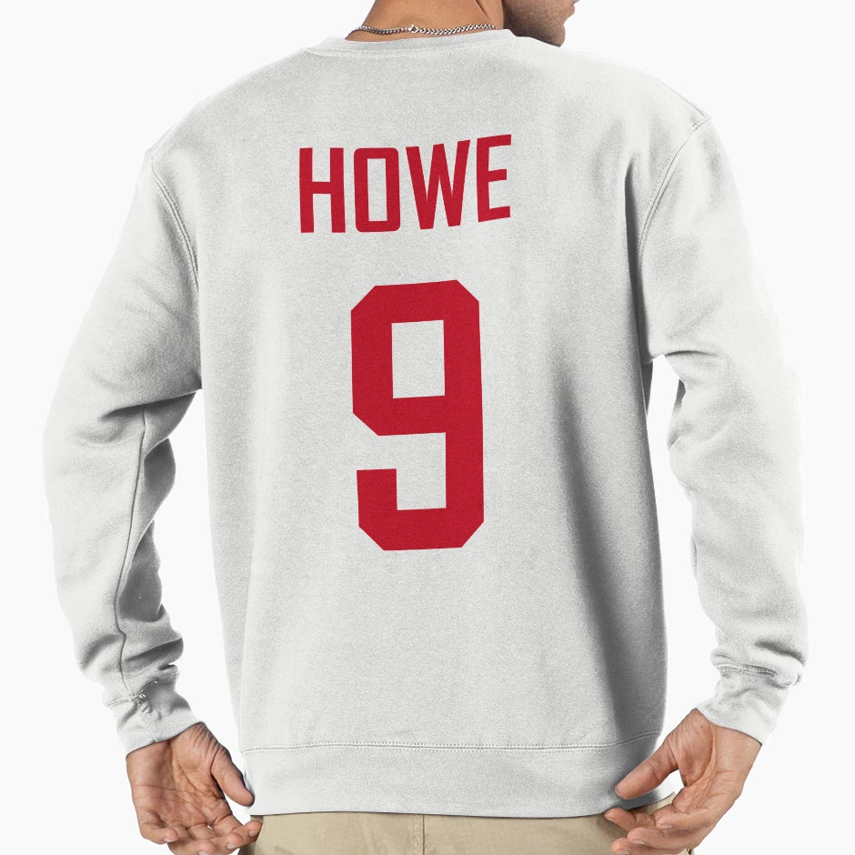 Howe Red Wings Home White Red Sweatshirt - Custom Art Print Men Women - T-Shirt, Sweatshirt, Hoodie
