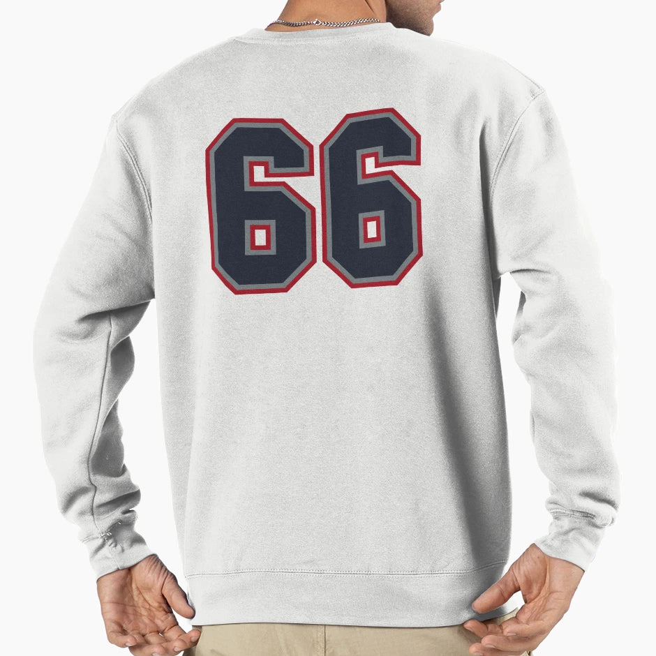 66 Navy Grey Red Sports Number Sweatshirt - Streetwear Style for Adults - T-Shirt, Sweatshirt, Hoodie